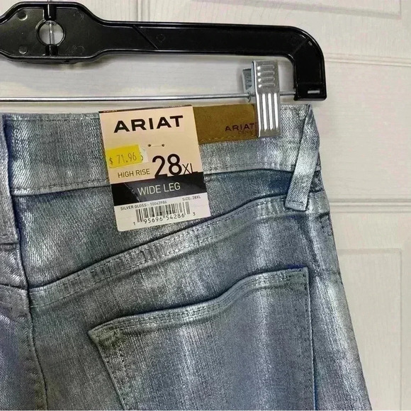 Ariat Women’s Ultra High Rise  Sliver Gloss Jazmine Wide Leg Jean - Picture 14 of 16